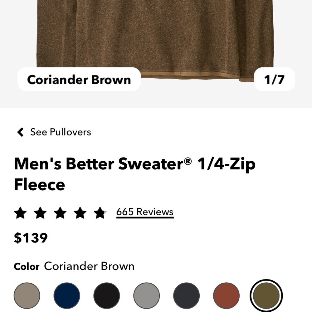 SOLD- Patagonia men’s better sweater 1/4 zip fleece - Picture 12 of 13